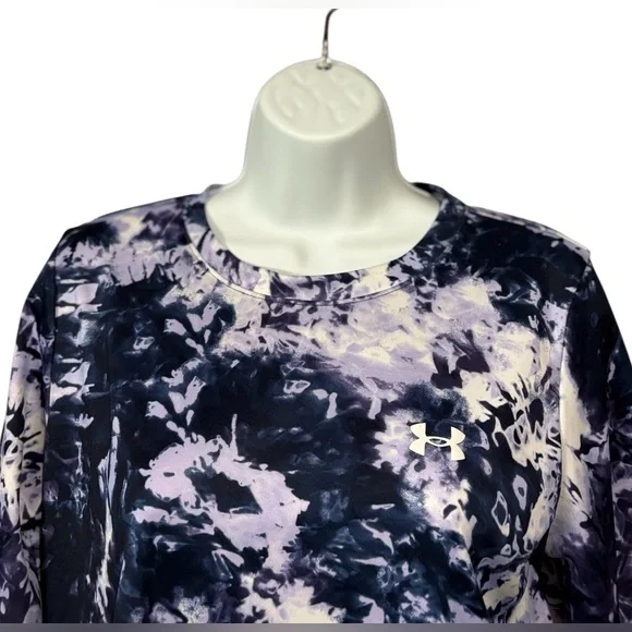 Under Armour, Long Sleeve Tie-Dye Performance Top, Loose Fit, Medium, Navy - Picture 4 of 9